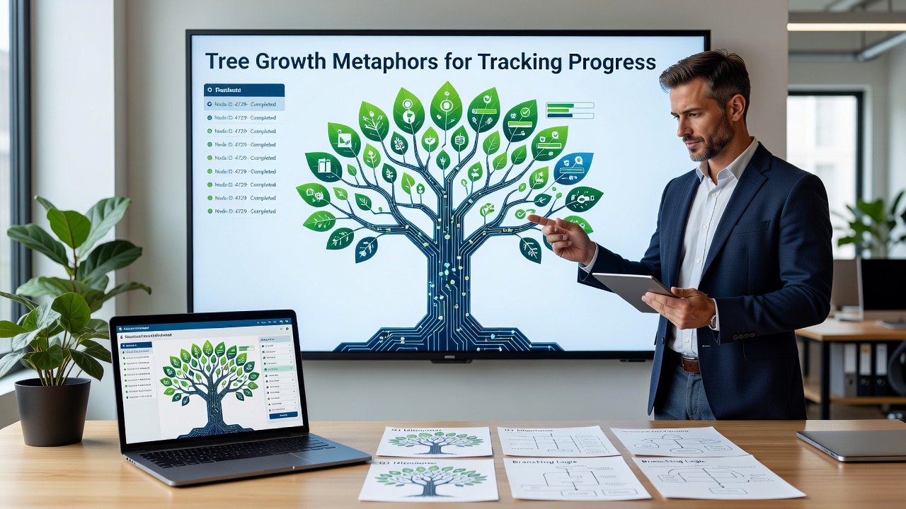 Examining Tree Growth Metaphors for Tracking Progress in Digital Documentation Systems